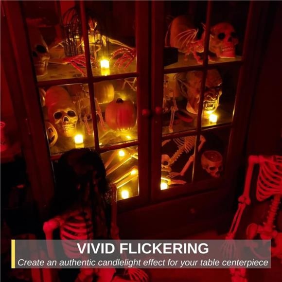 48-Pack Battery Tea Lights Flameless LED Tea Lights Soft Flickering Long Lasting - Picture 2 of 6